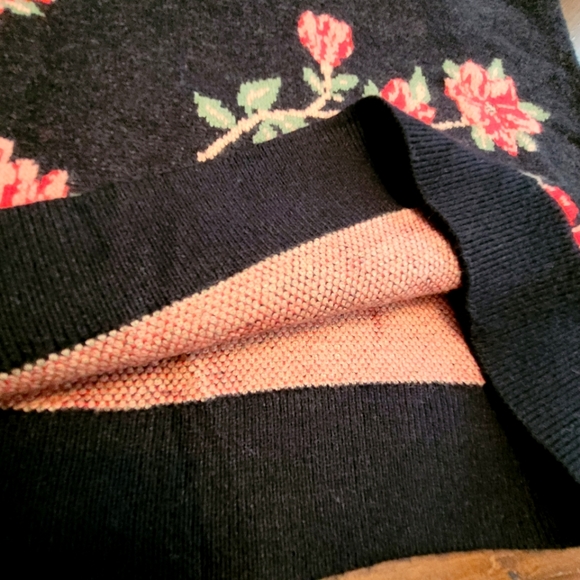 NEW Draper James RSVP Floral Jacquard Holiday Sweater Vest Black Red XXL - Picture 12 of 16